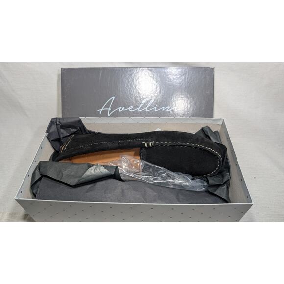 Avellini Womens Suede Moccasin Driving loafers 8.5/9 EU 40 Black Made in Italy - Picture 8 of 8